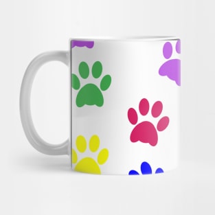 Multi-Colored Paw prints Mug